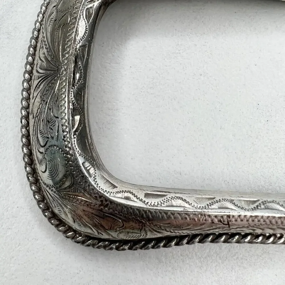 Vintage 1995 Silver Tone Simple Western Style Belt Buckle
